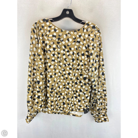 Top Long Sleeve By Melloday In Black & Tan, Size: Xl