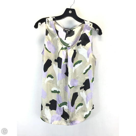 Top Sleeveless By Nine West In Cream & Purple, Size: L