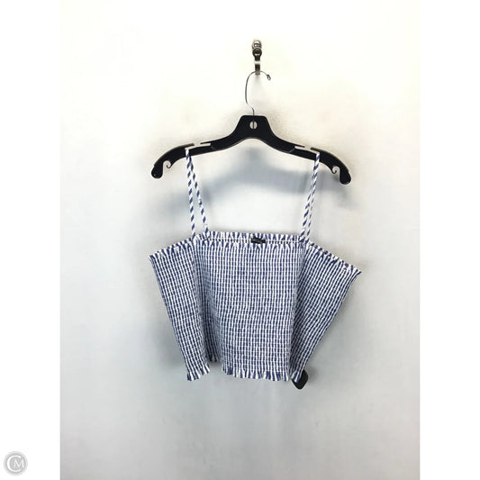 Top Sleeveless By Express In Blue & White, Size: Xl