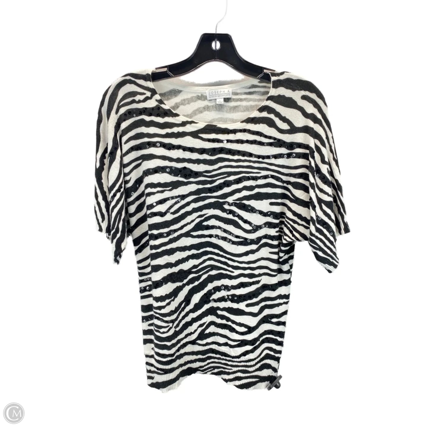 Sweater By Joseph A. In Black & White, Size: L