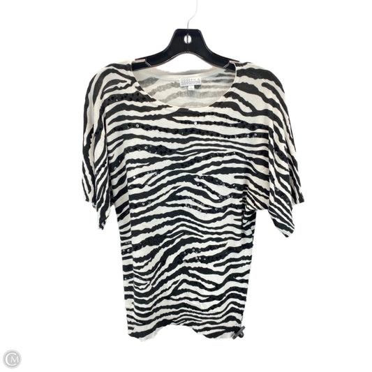 Sweater By Joseph A. In Black & White, Size: L