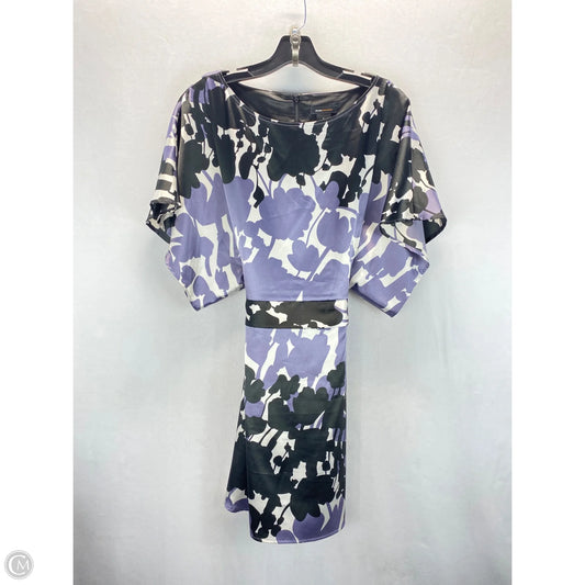 Dress Casual Midi By Bcbgmaxazria In Black & Purple, Size: S