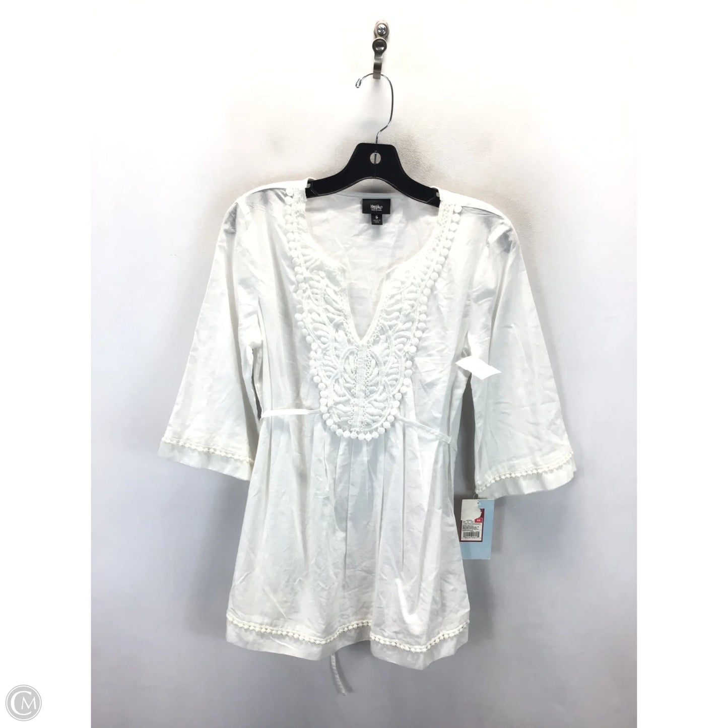 Top 3/4 Sleeve By Mossimo In White, Size: S