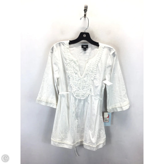 Top 3/4 Sleeve By Mossimo In White, Size: S