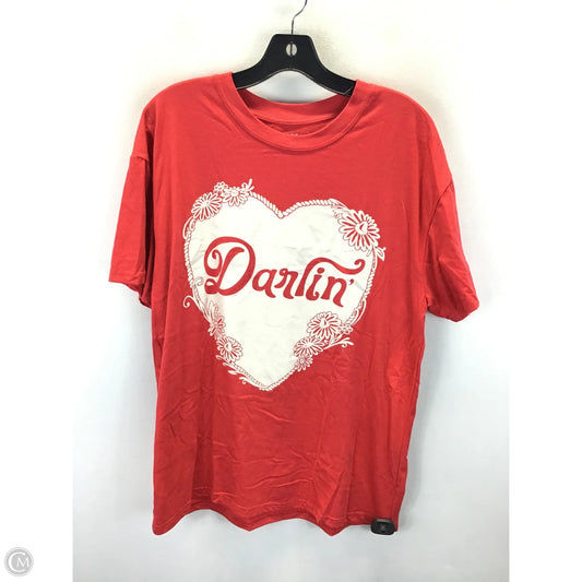 Top Short Sleeve By Clothes Mentor In Red & White, Size: L