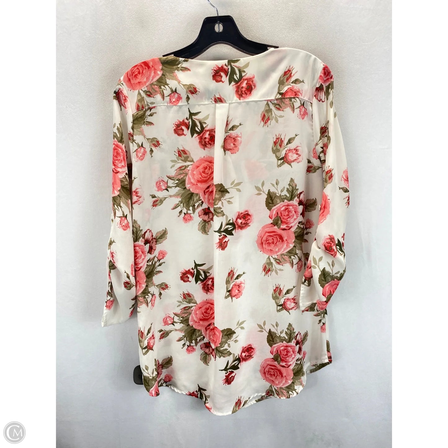 Top 3/4 Sleeve By Rue 21 In Pink & White, Size: L