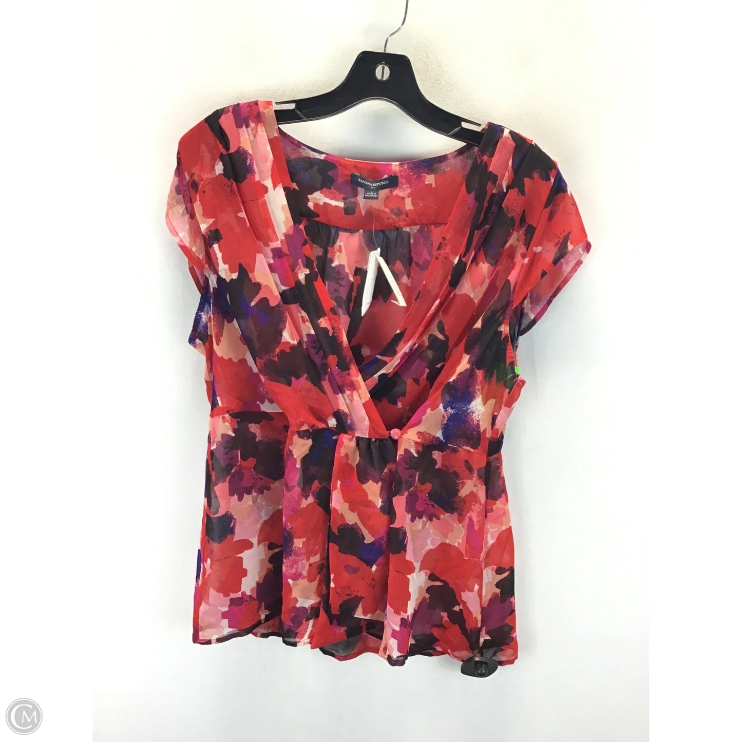 Top Sleeveless By Banana Republic In Pink & Red, Size: L