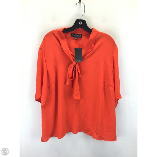 Top Short Sleeve By Eloquii In Orange, Size: 18
