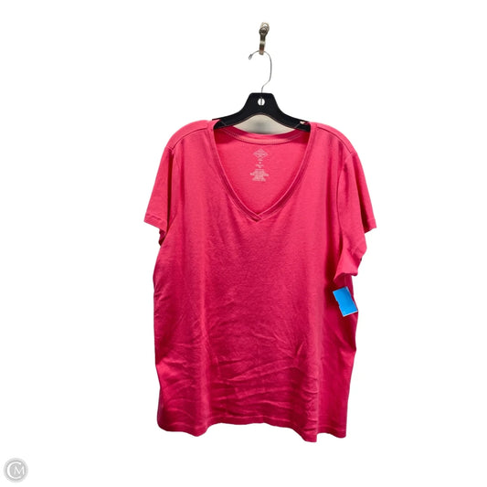 Top Short Sleeve Basic By St Johns Bay In Pink, Size: 2x