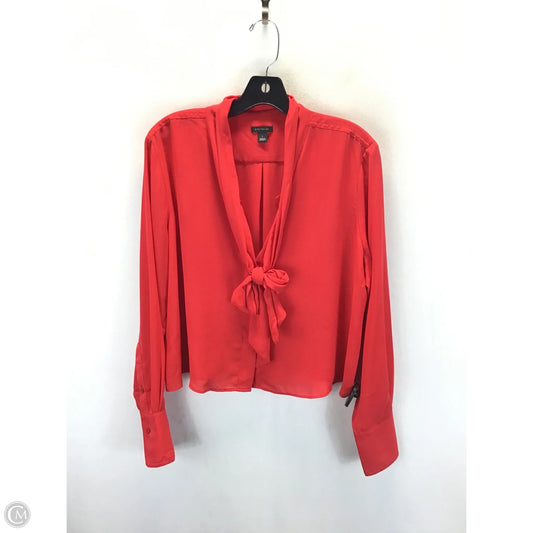 Blouse Long Sleeve By Ann Taylor In Red, Size: L