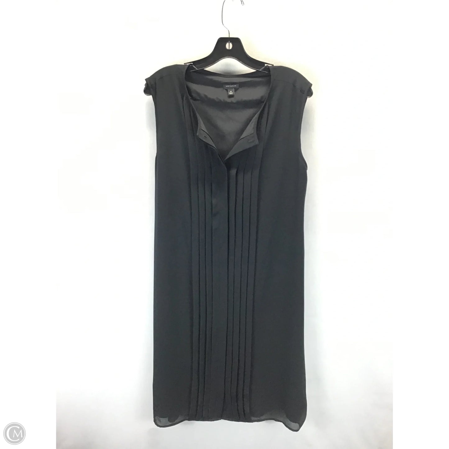 Dress Casual Midi By Ann Taylor In Black, Size: M