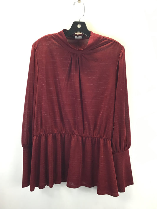 Blouse Long Sleeve By Lane Bryant In Red, Size: 22womens