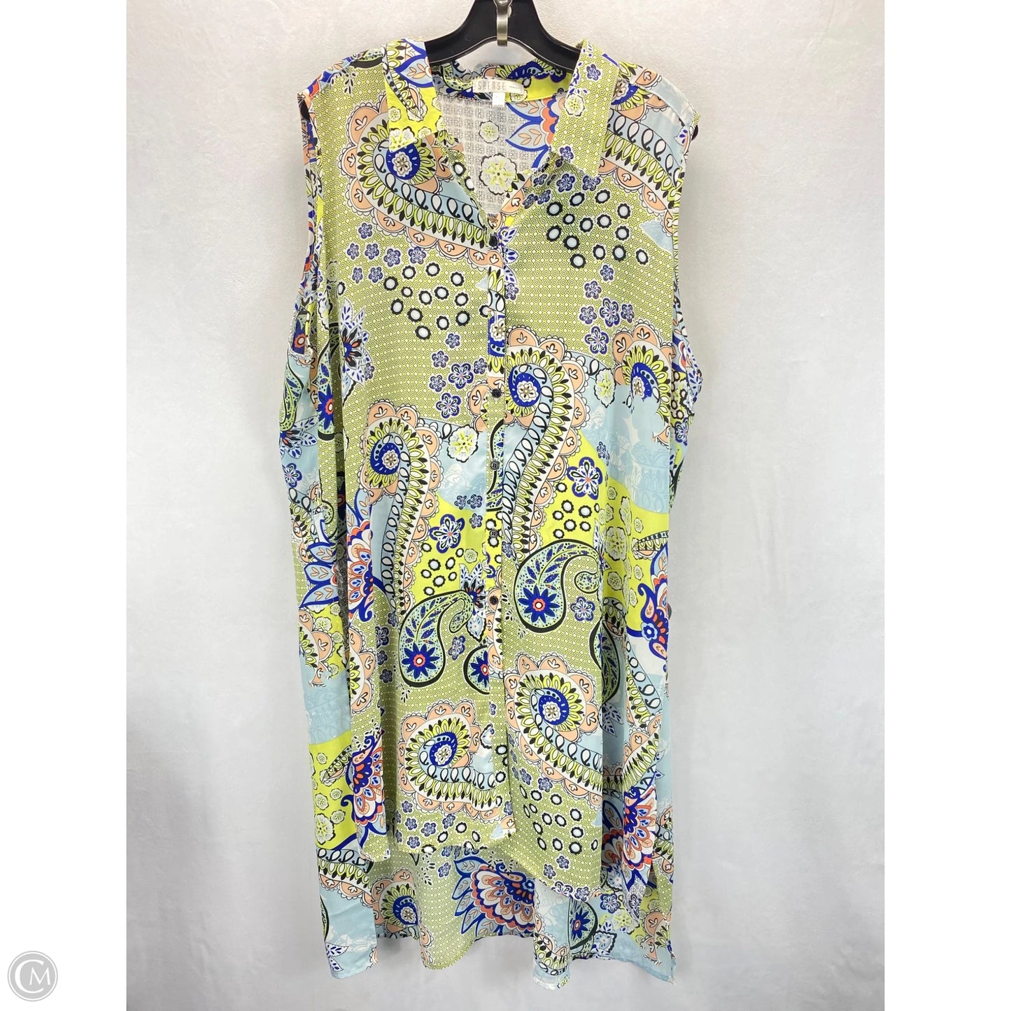 Dress Casual Midi By Spense In Blue & Green, Size: 2x