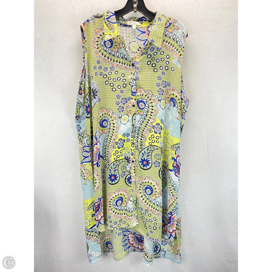 Dress Casual Midi By Spense In Blue & Green, Size: 2x