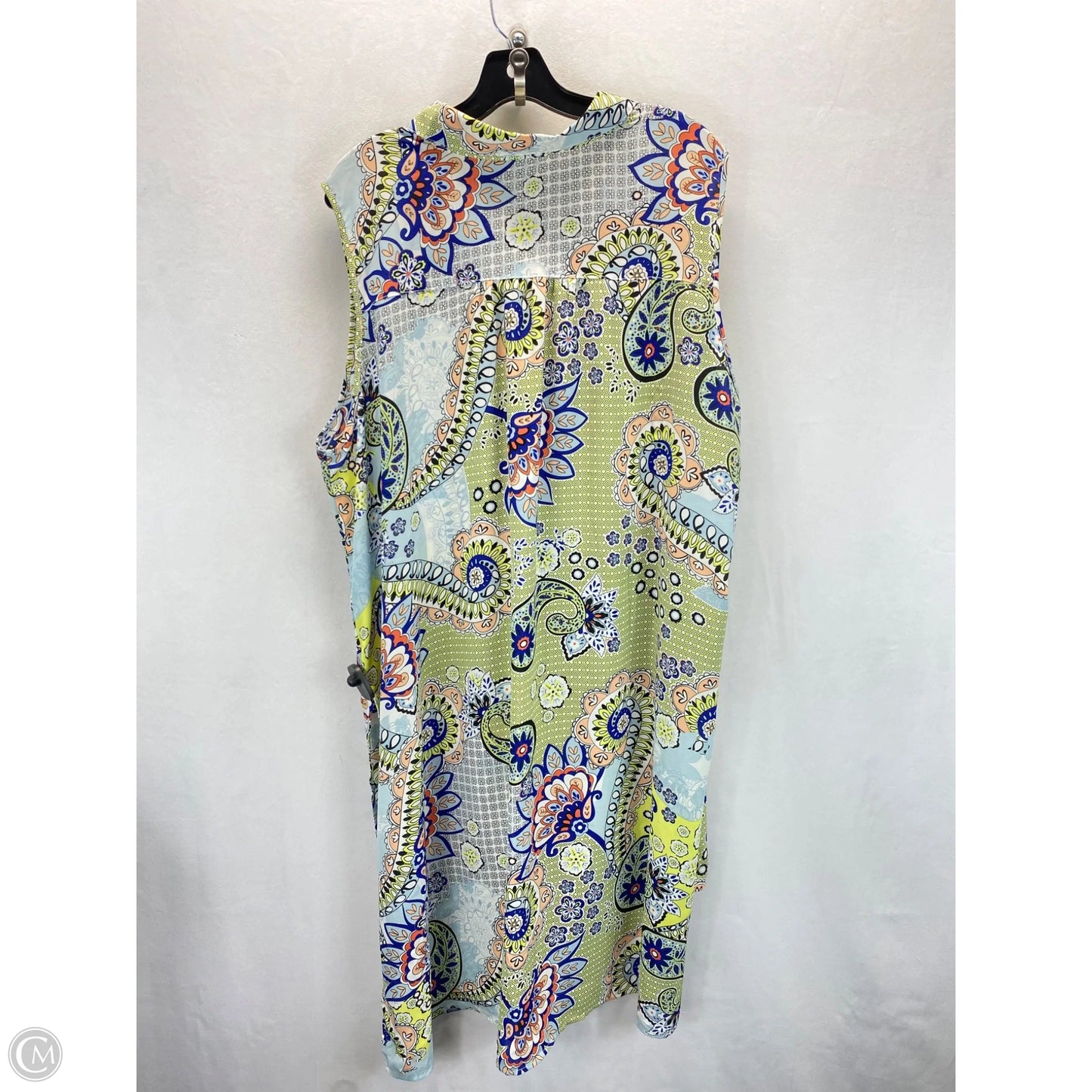 Dress Casual Midi By Spense In Blue & Green, Size: 2x