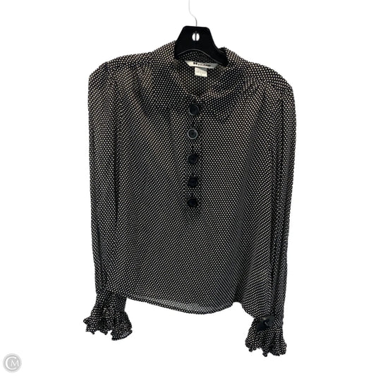 Top Long Sleeve By Nygard Peter In Black & White, Size: 6