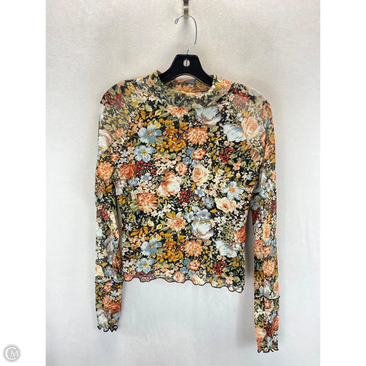 Top Long Sleeve By Promesa In Floral Print, Size: M
