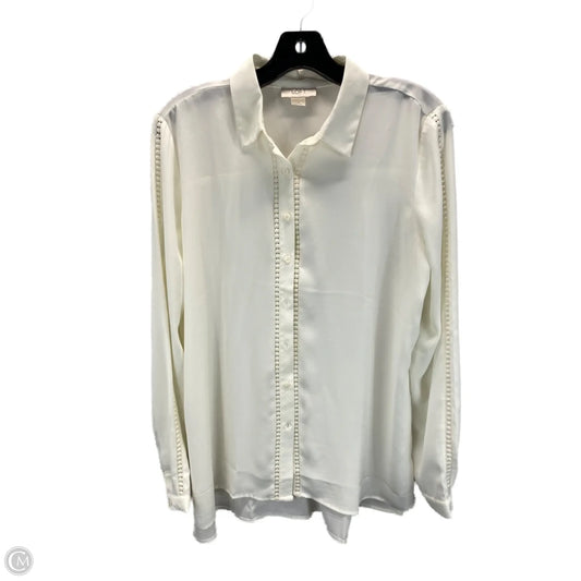 Top Long Sleeve By Loft In Cream, Size: M