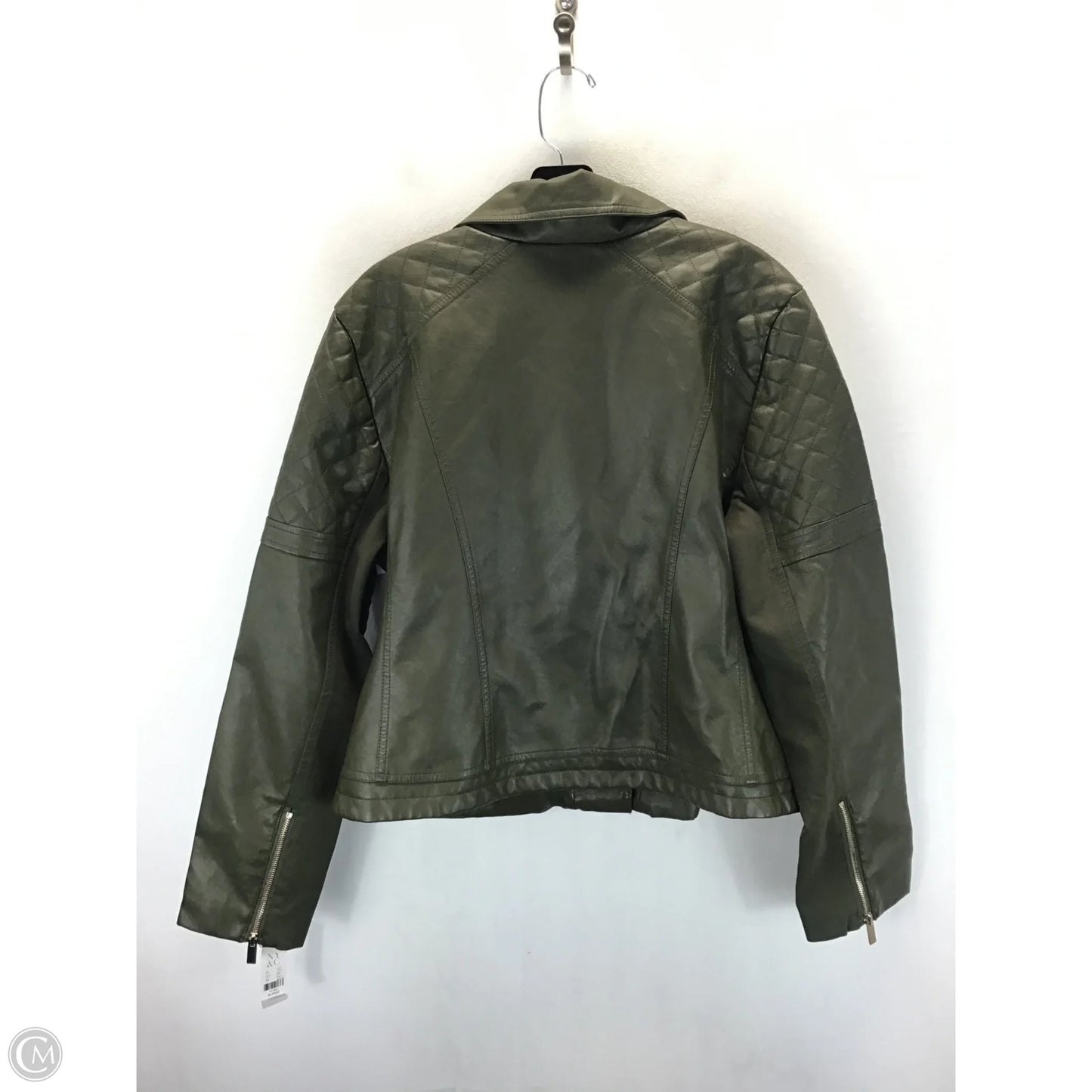 Jacket Moto By New York And Co In Green, Size: Xl