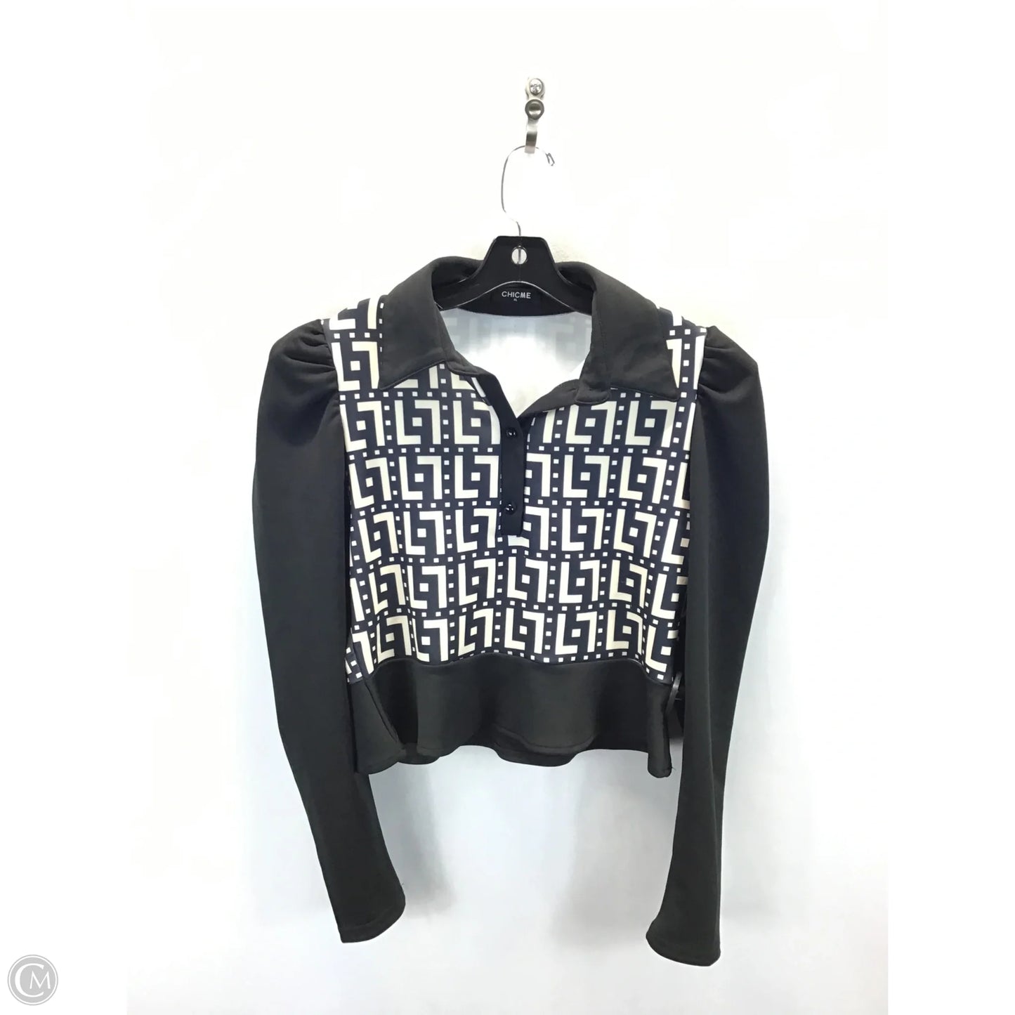 Blazer By Clothes Mentor In Black & Cream, Size: Xl