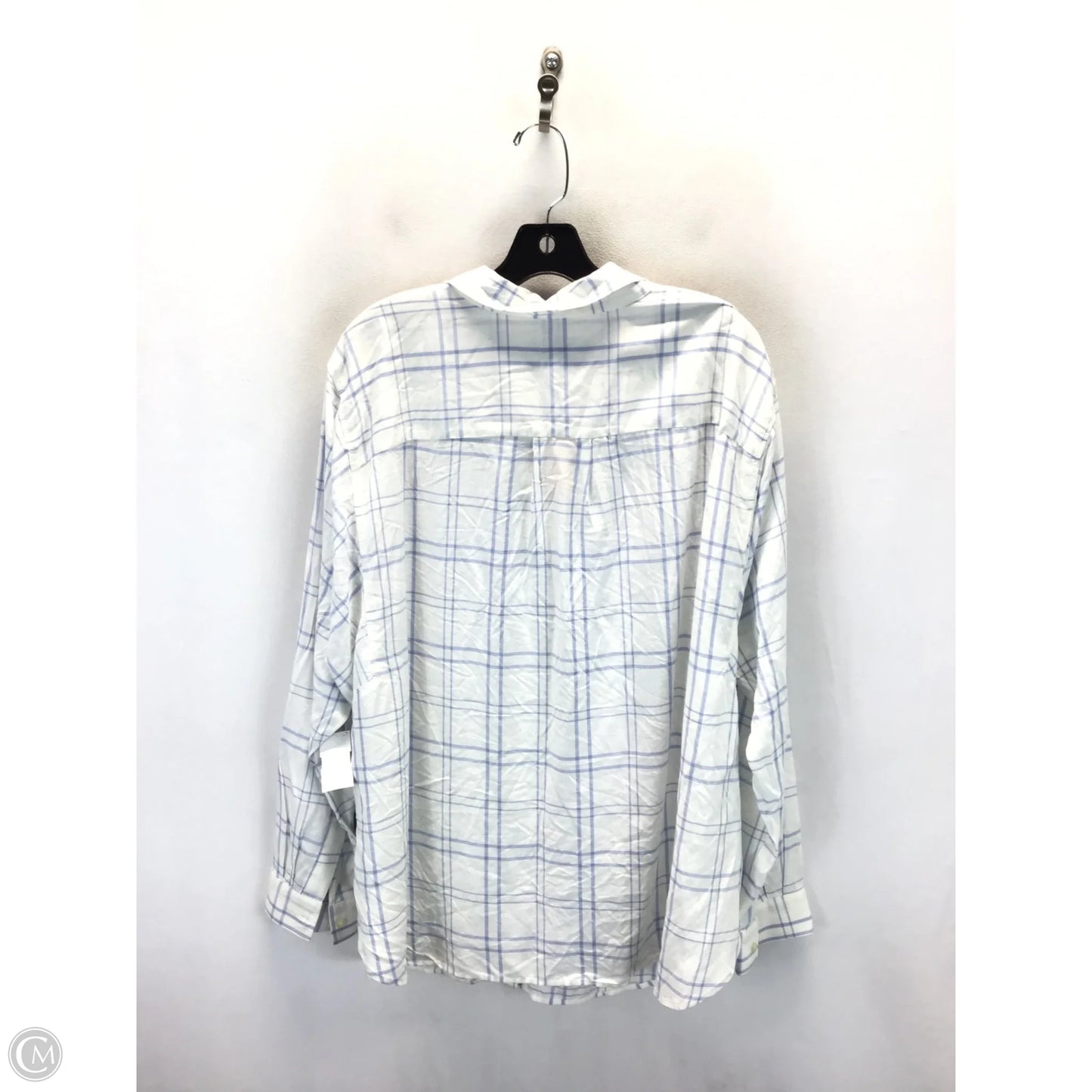 Top Long Sleeve By Loft In Blue & White, Size: 18