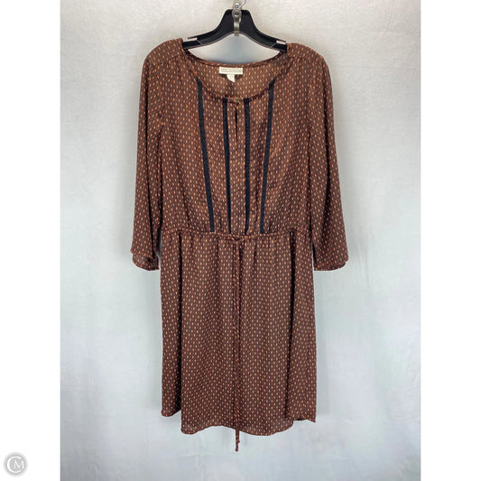 Dress Casual Midi By Dana Buchman In Black & Orange, Size: L
