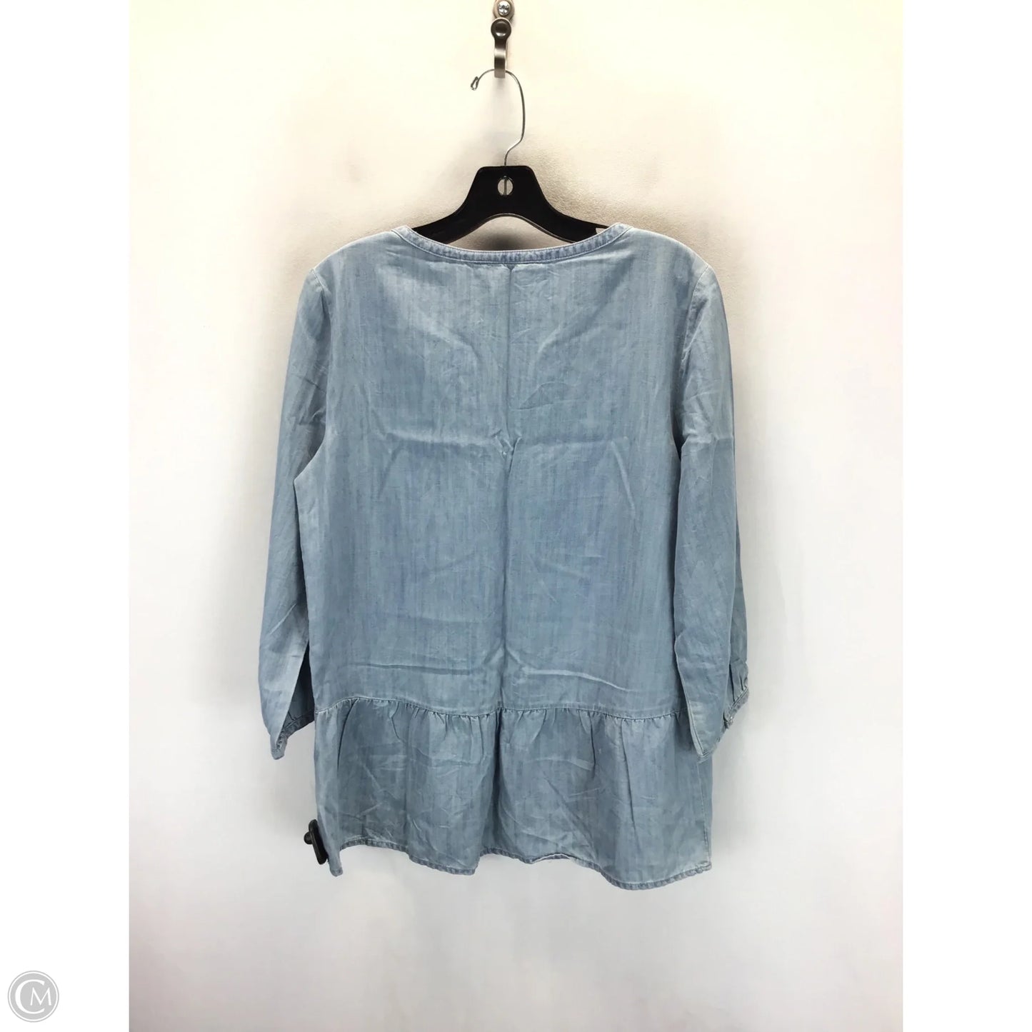 Top Long Sleeve By Tommy Hilfiger In Blue Denim, Size: M