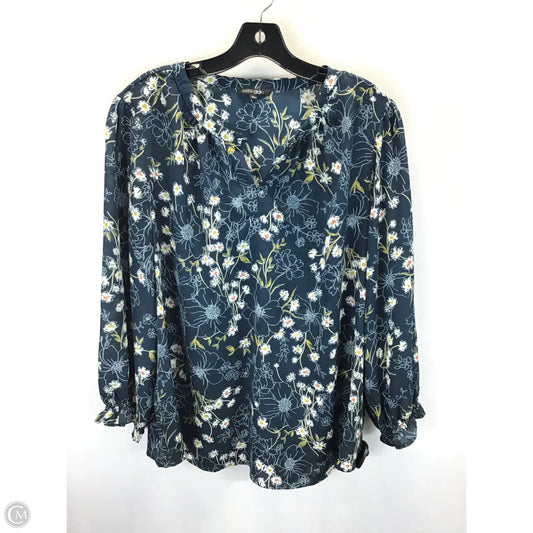 Top Long Sleeve By Papermoon In Blue, Size: Xxl