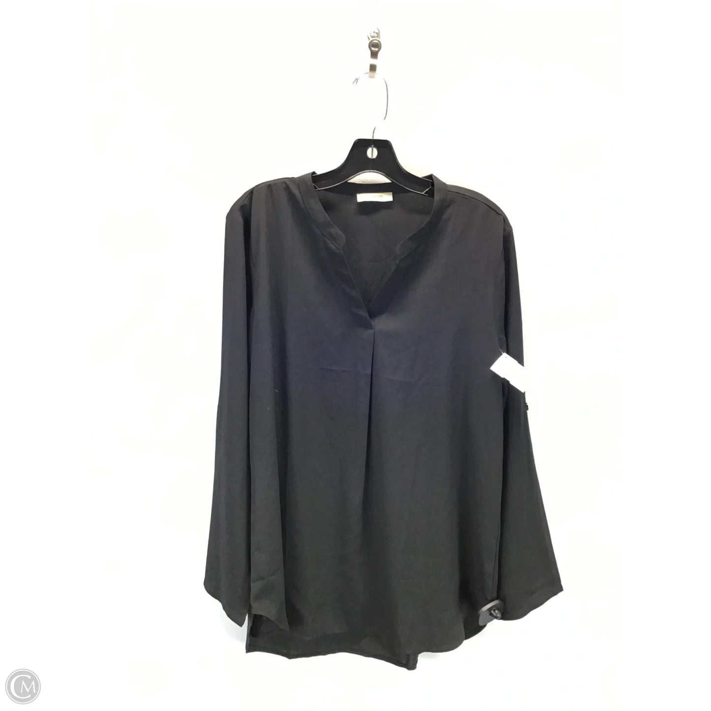 Top Long Sleeve By Timeson In Black, Size: L