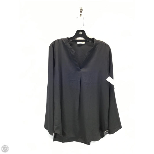 Top Long Sleeve By Timeson In Black, Size: L