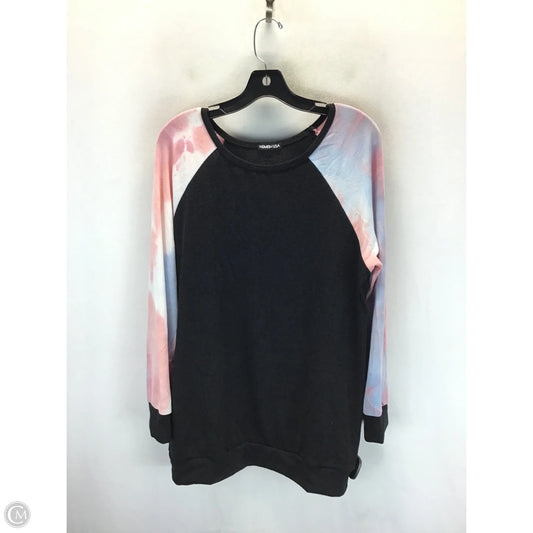 Sweater By Heartloom In Black & Pink, Size: 2x