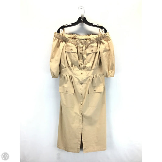 Dress Casual Midi By New York And Co In Tan, Size: Xl