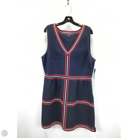 Dress Casual Midi By Tommy Hilfiger In Blue & Red & White, Size: Xl