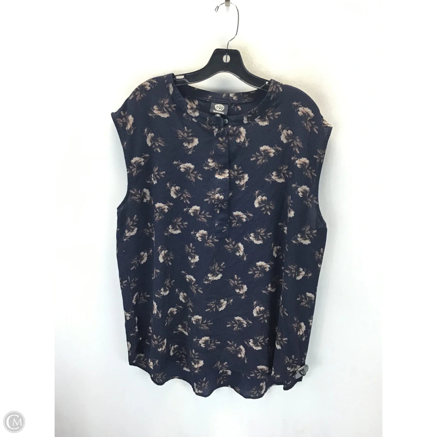 Top Sleeveless By Bobeau In Blue, Size: 1x