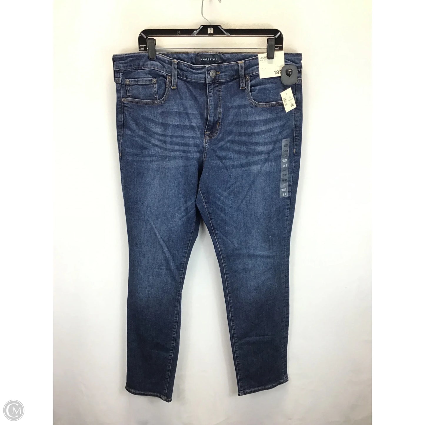 Jeans Skinny By Aeropostale In Blue Denim, Size: 18