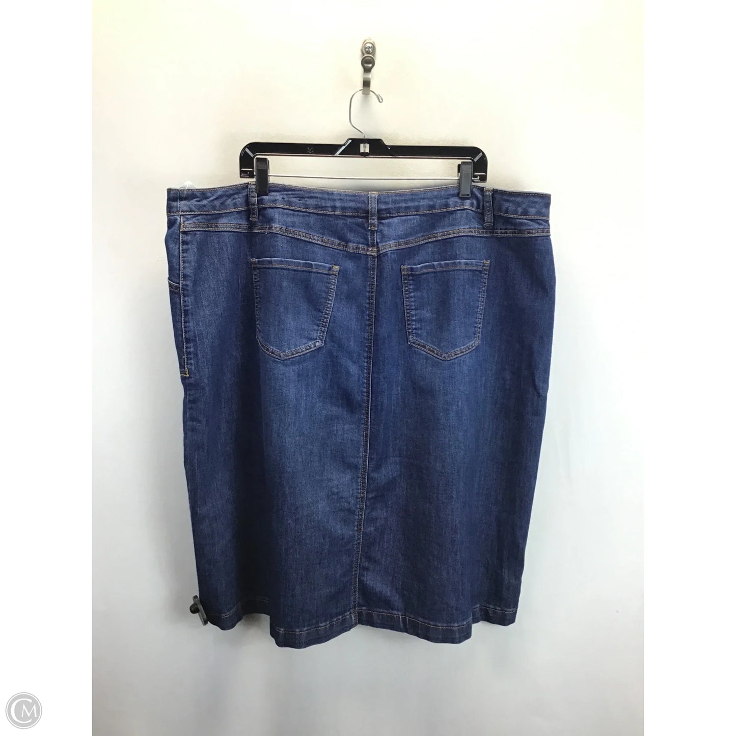 Skirt Midi By Clothes Mentor In Blue Denim, Size: 18