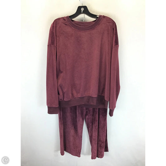 Pants Set 2pc By Joyspun In Maroon, Size: L
