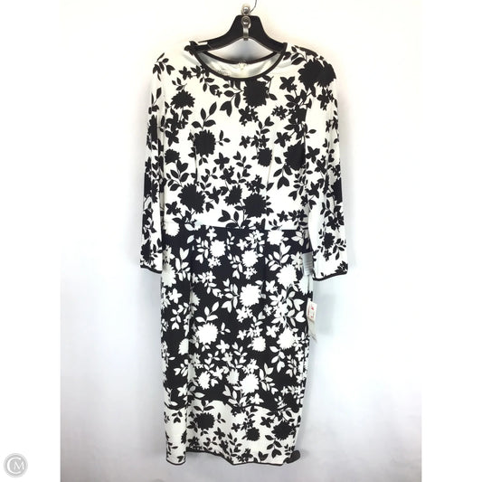 Dress Casual Midi By Maggy London In Black & White, Size: 12