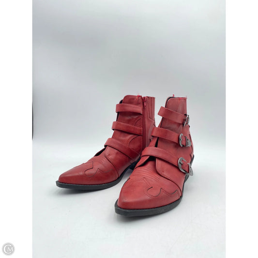 Boots Ankle Heels By American Eagle In Red, Size: 10