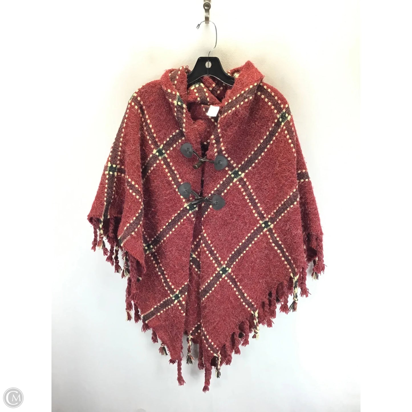 Shawl By Clothes Mentor In Red & Tan, Size: Osfm