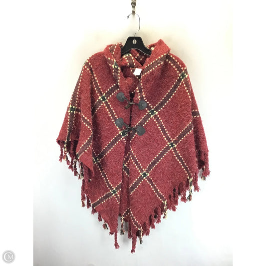 Shawl By Clothes Mentor In Red & Tan, Size: Osfm