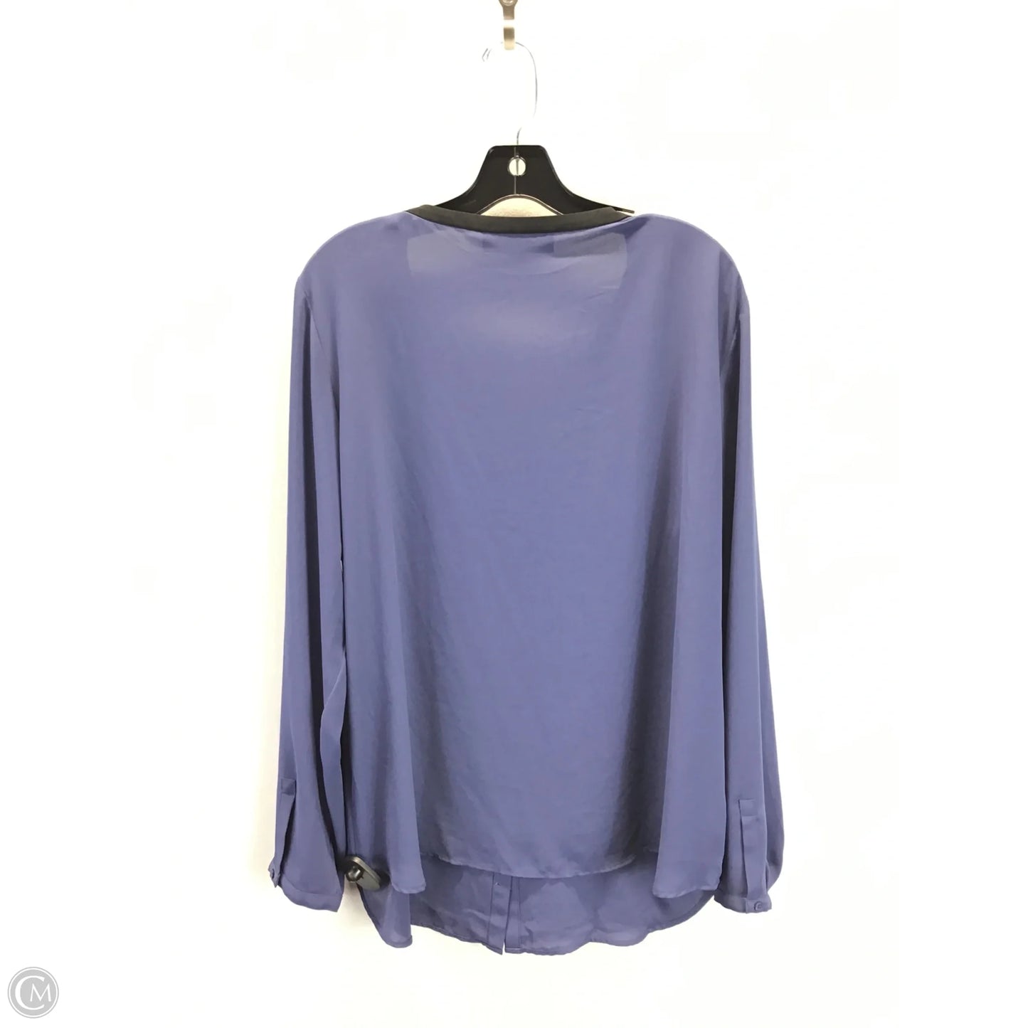 Blouse Long Sleeve By Loft In Black & Blue, Size: Xl