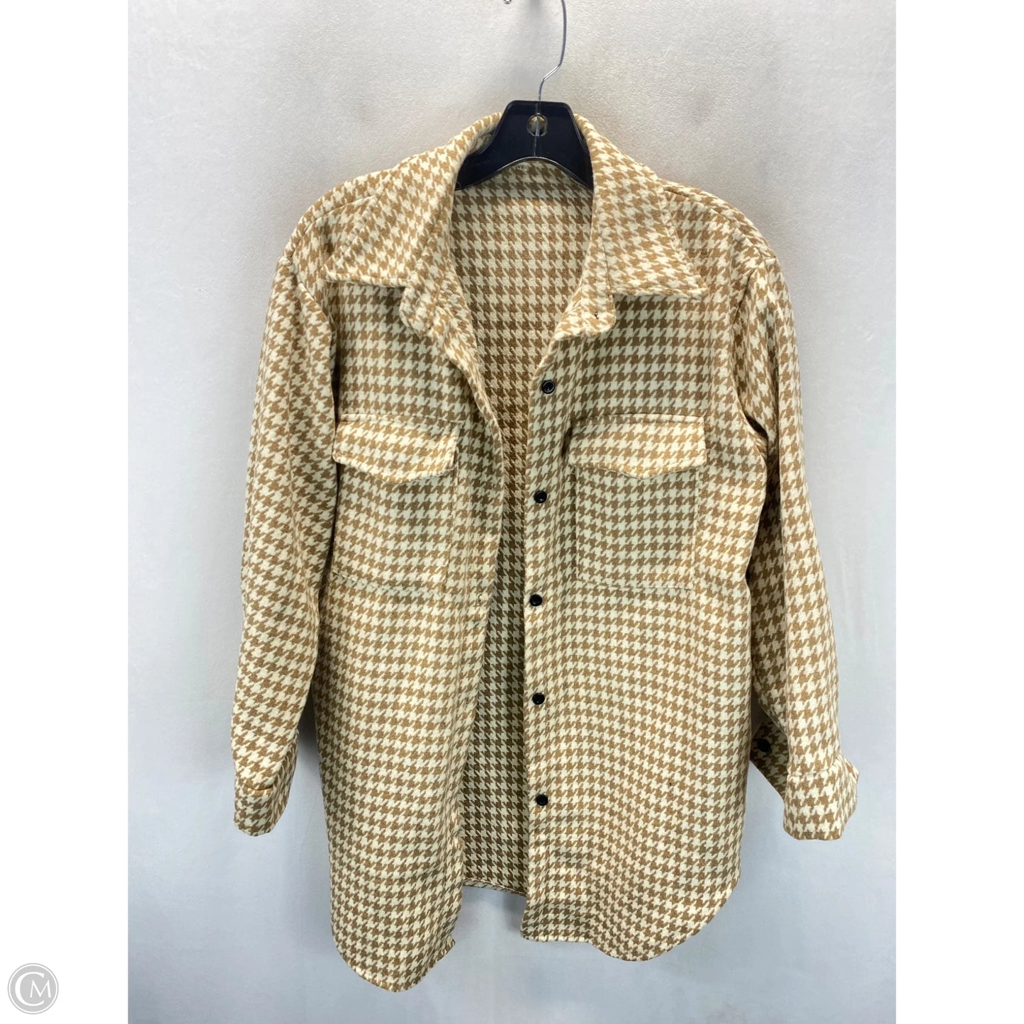 Blazer By Clothes Mentor In Brown & Cream, Size: Xl