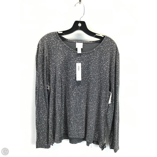 Top Long Sleeve By Chicos In Grey & Pink, Size: 16