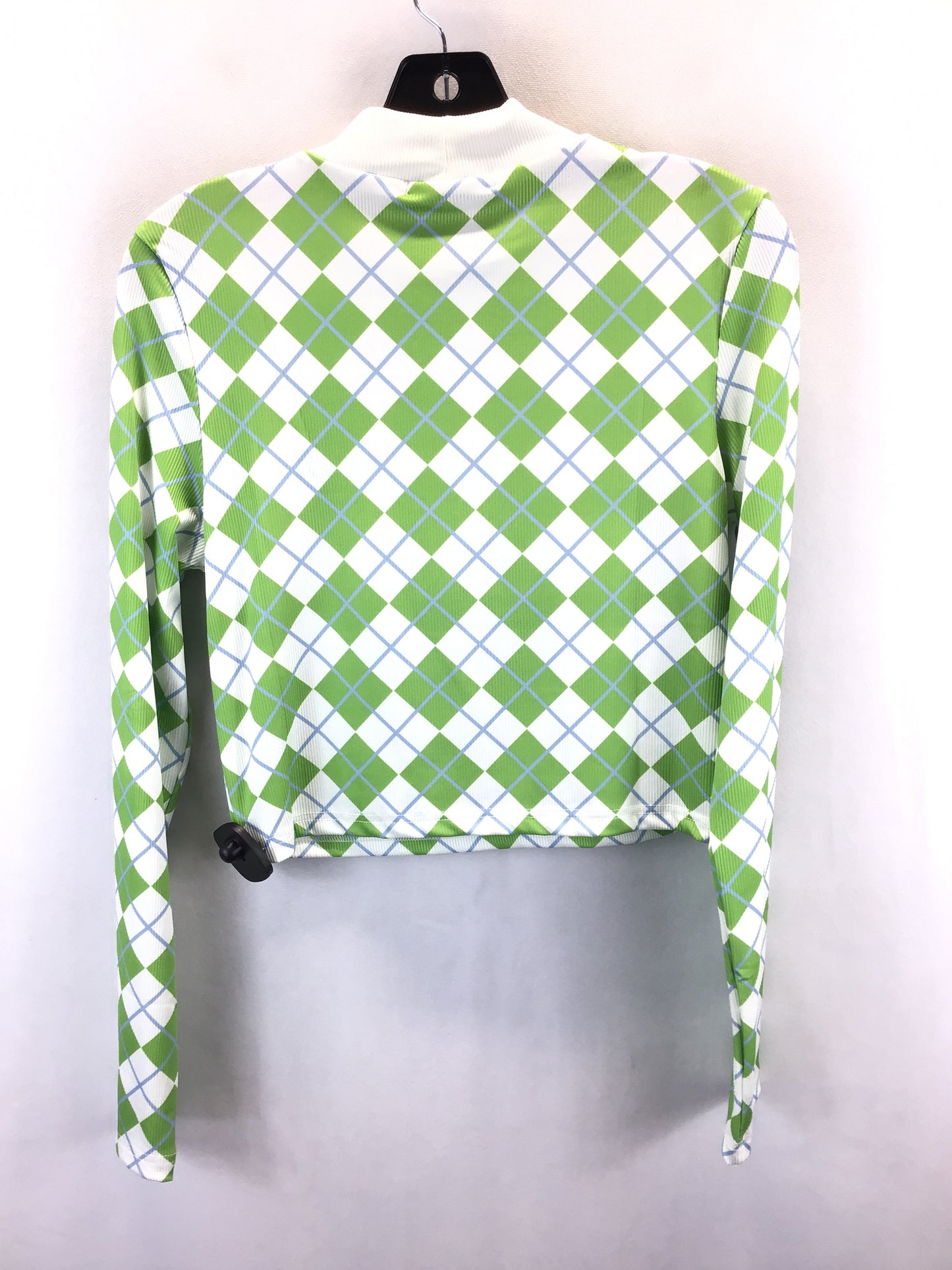 Top Long Sleeve By Shein In Green & White, Size: L