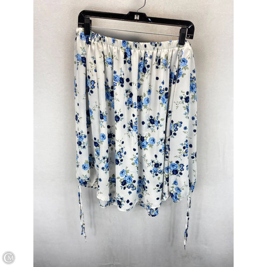 Top Long Sleeve By No Comment In Blue & White, Size: 1x