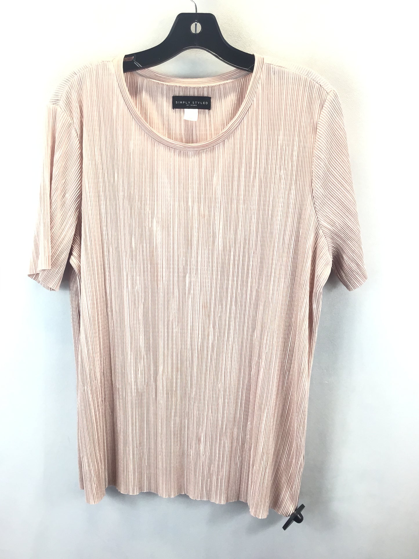 Top Short Sleeve By Simply Styled In Peach, Size: Xl