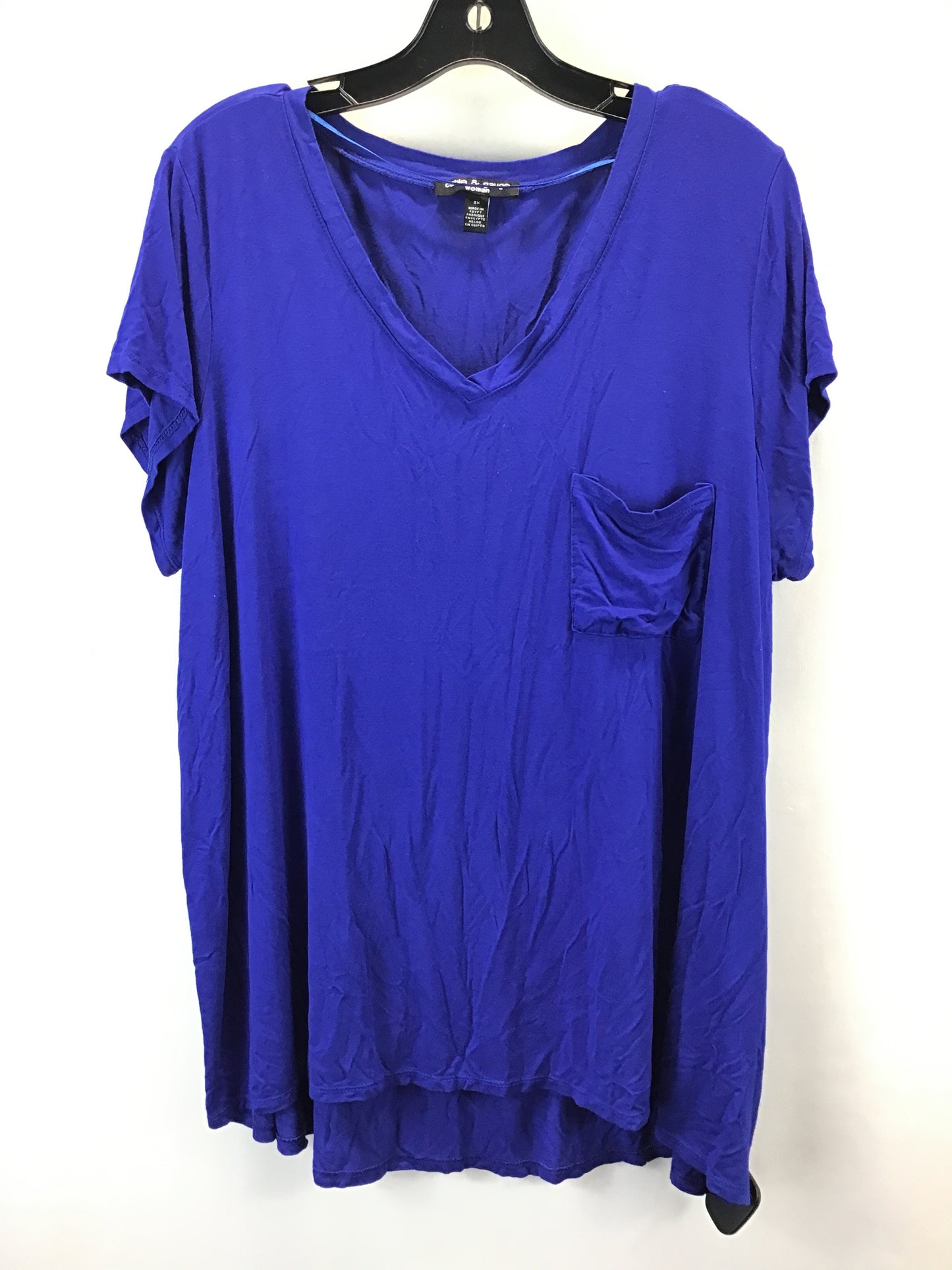 Top Short Sleeve By Cable And Gauge In Blue, Size: 2x