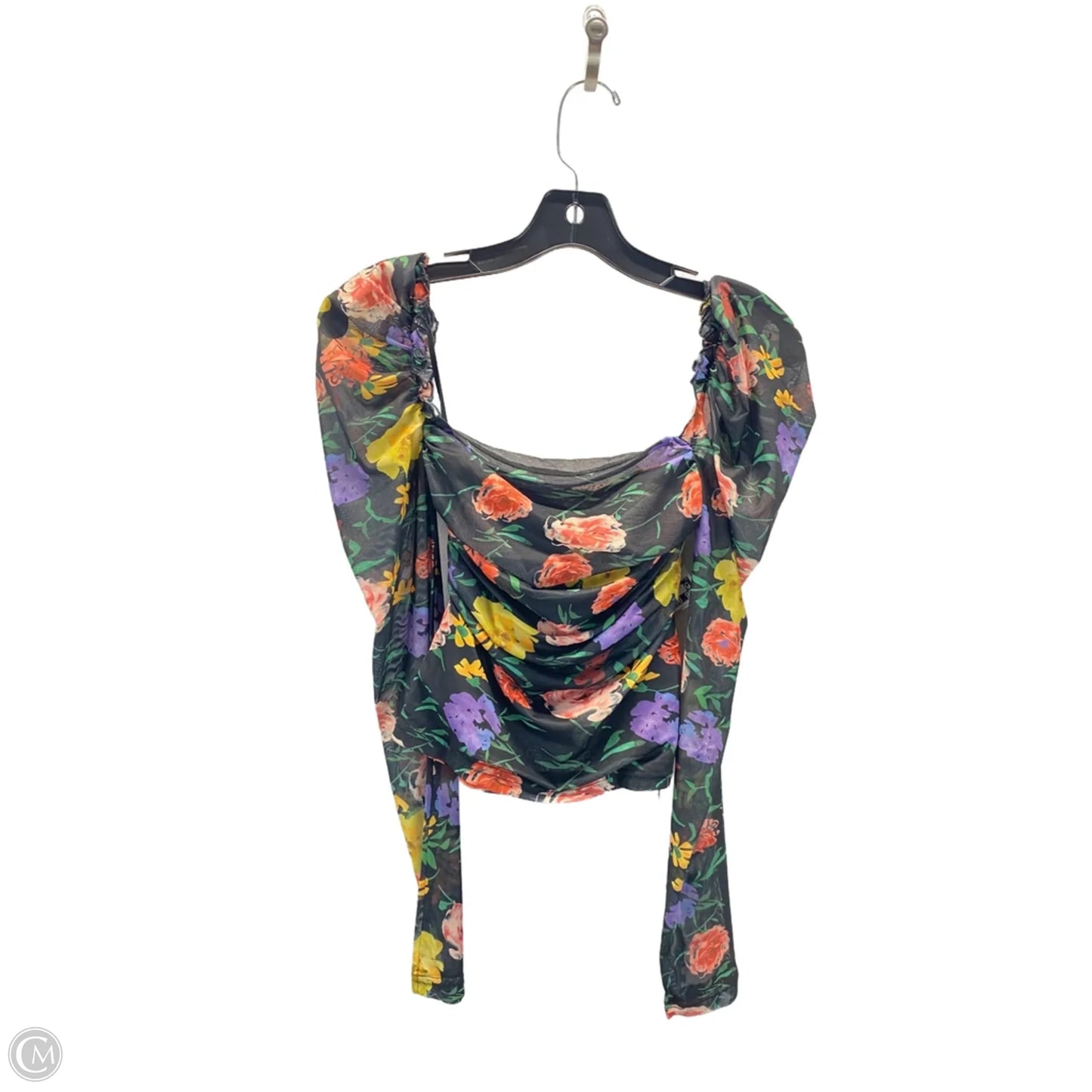 Top Long Sleeve By Shein In Floral Print, Size: S