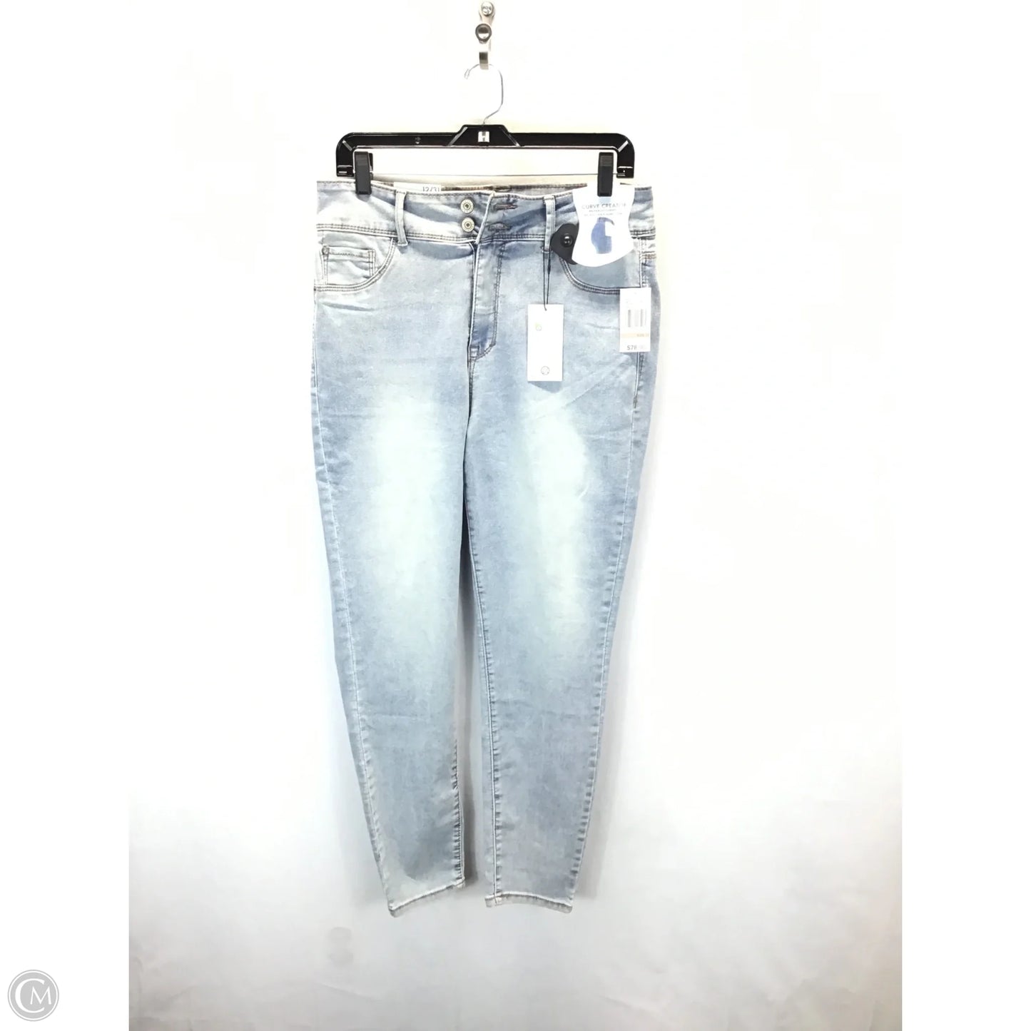 Jeans Straight By Curve Appeal In Blue Denim, Size: 12